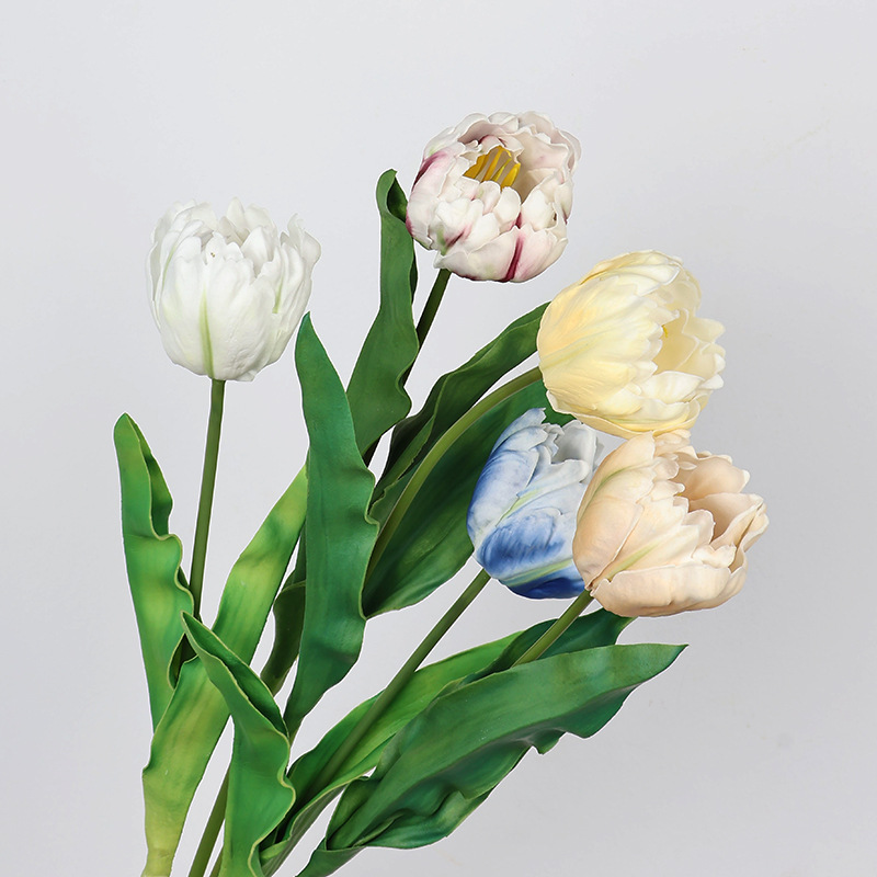 Plant Parenthood - 61CMの人工オウムとチューリップの造花、ウェディングの花嫁の手持ち花、家の花飾り、写真撮影の小道具